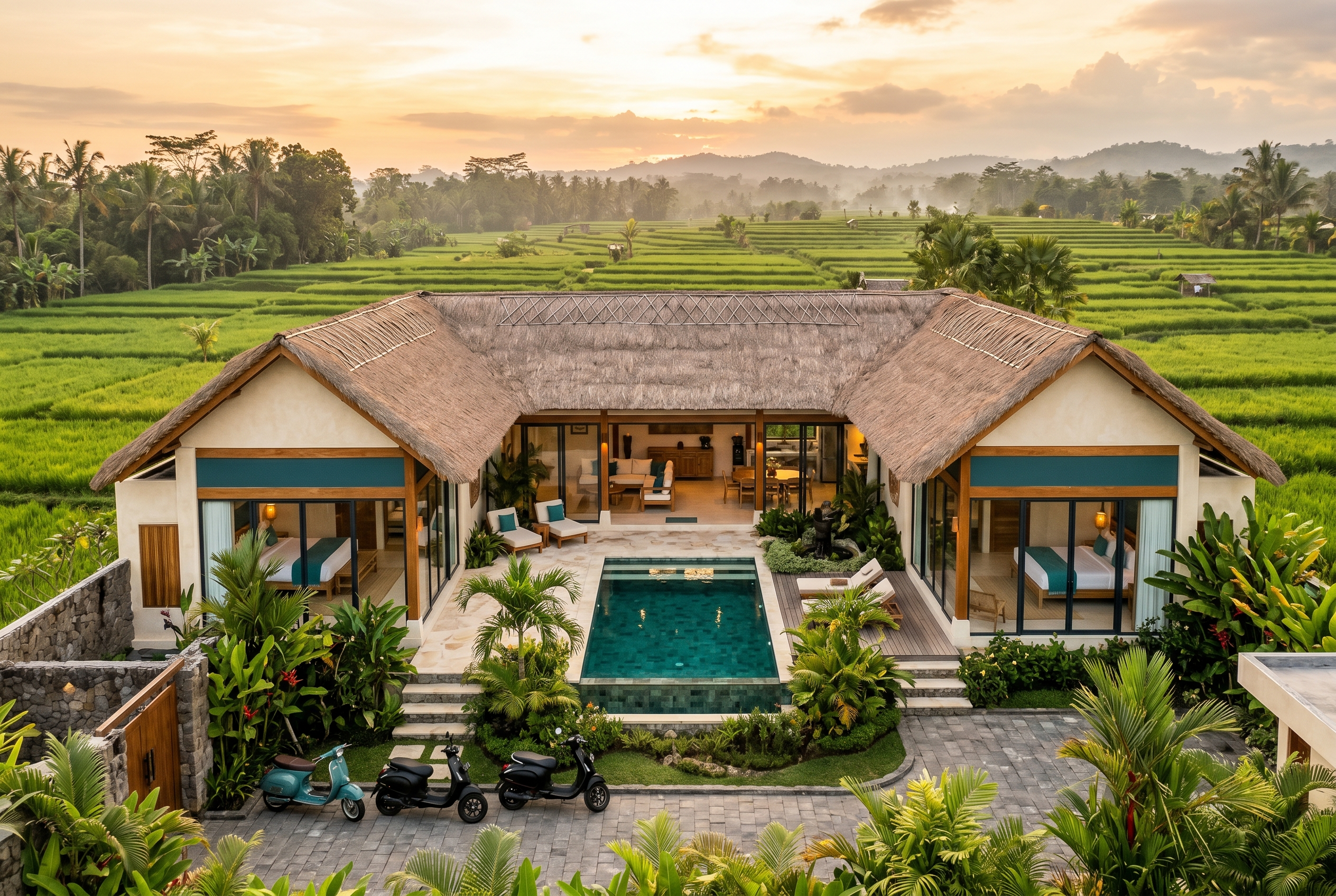 Canggu Pool Villa, Rice-Paddy View